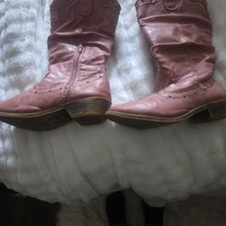 Pink Cowboy Boots. Size 5
