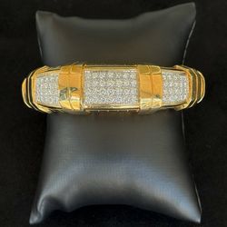 18k yellow gold 10ctw diamond bangle bracelet