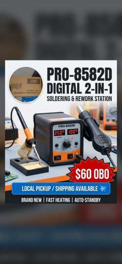 Pro Stormer PRO-8582D Digital 2-in-1 Soldering & Rework Station