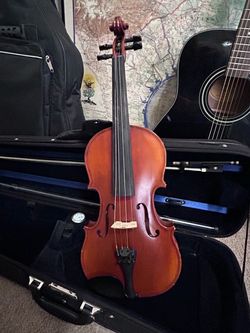 Violin with Hard Case and Bow