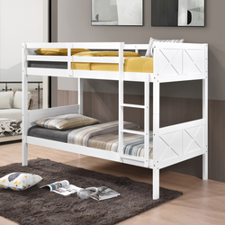 White Stackable Twin/Twin Bunk Bed(mattress no include)