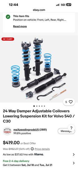 Lowering shocks for Volvo C30/ S40