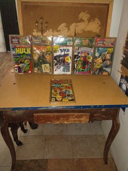 Vintage superhero comic books