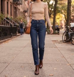 Pink Ribbed Mock Neck Crop Sweater
