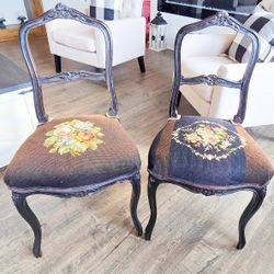 Gorgeous Freshly Painted And Re-upholstered Vintage Chairs