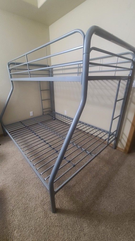 Gray Bunk Bed with both Mattress - TWIN / FULL