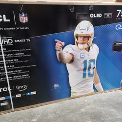Best Deals.  75" Screen QLED By TCL Smart 4k Fire Tv. Original Box SEALED.  Gaming Pro TV 