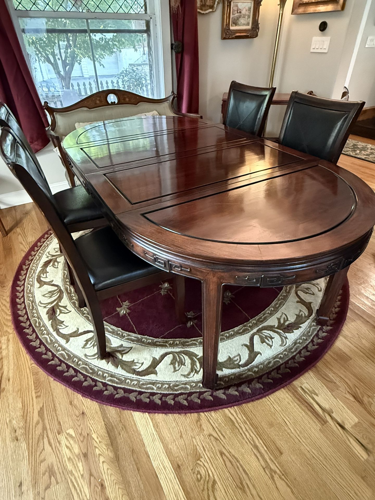 Vintage Henredon Rosewood Chinese Longevity Table – 1970s Dining Table
