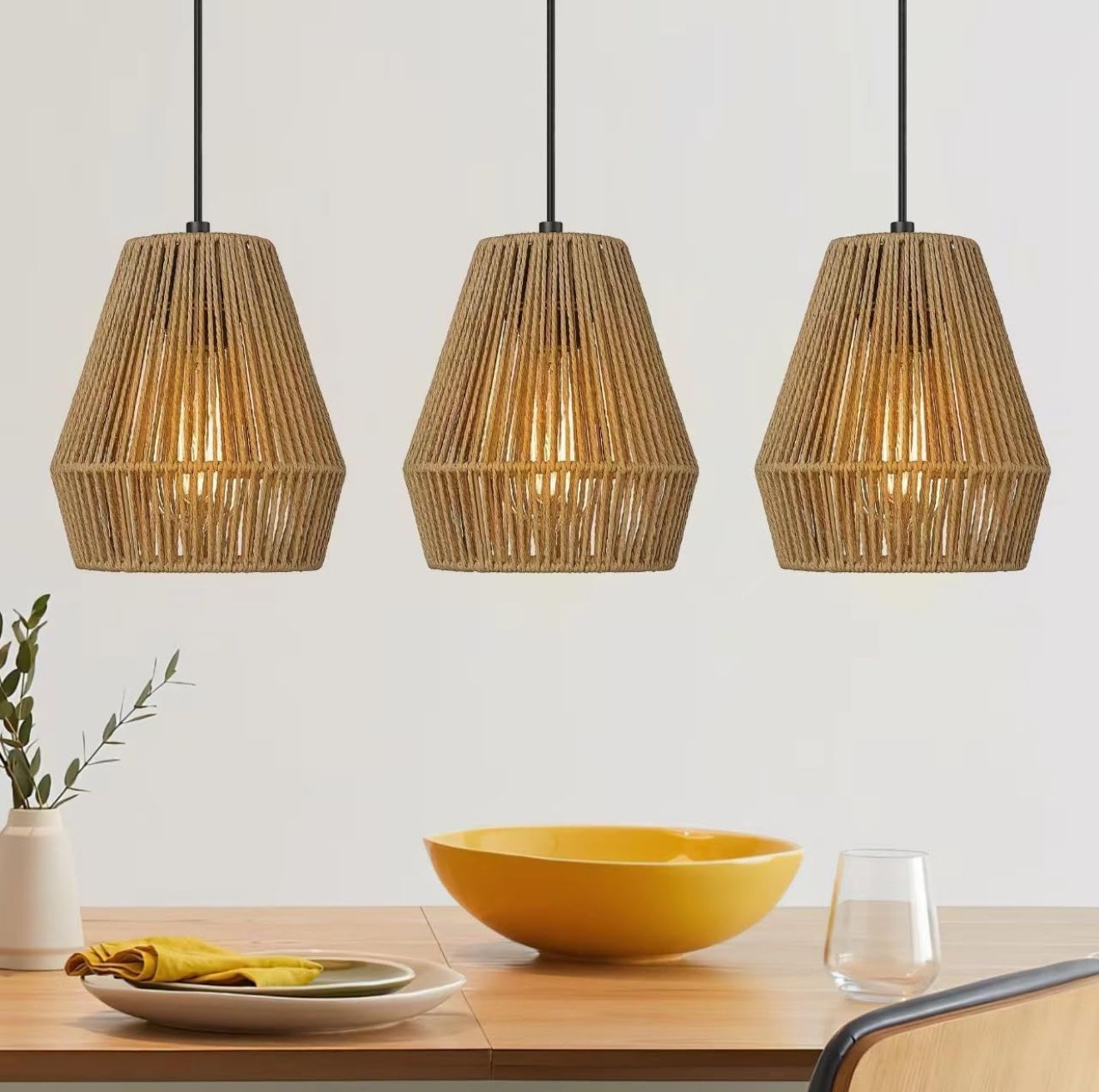 3 Pack Woven Pendant Lights