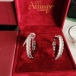 925 Diamond Hoop Earrings