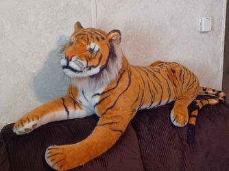 Vintage 'Melissa and Doug' Large Bengal Tiger Plush Giant Stuffed Animal 5.7 Feet