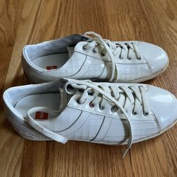 New HUGO BOSS BOSS ORANGE White LEATHER Men SNEAKERS SIZE 7.5