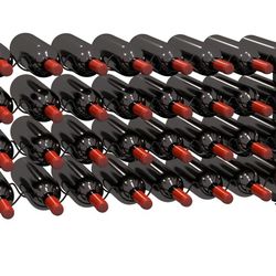 TONLEA 4 Tier Wine Rack, 32 Bottle Storage, Stackable Wine Rack for Cabinet Pantry (Dark Black)