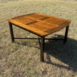 Wooden Coffee Table With Metal Legs