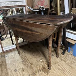 Primitive Antique Drop Leaf Kitchen Table 