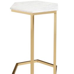 Solid Marble And Gold C-Table/Laptop Table