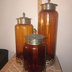 Decorative Glass Canister Set