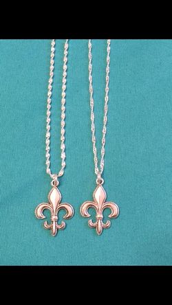 NEW Fleur de Lis Charm on Sterling Chain