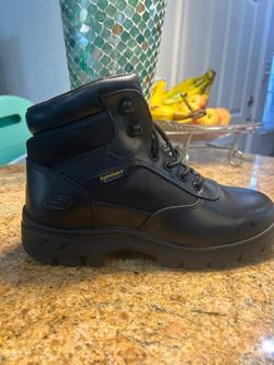 Skechers boots brand new bk/bk original shoes no steel toe no box size 10 men