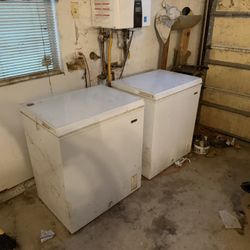 2 Chest Freezers Plugged In And Working 