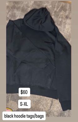 essentials black hoodie
