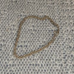 Vintage Gold Tone Rope Chain Bracelet