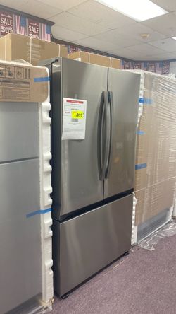 Samsung Bespoke AI Standard -Depth Mega capacity 32-cu Ft 36 in wide French door Refrigerator with Dual Ice Maker ( fingerprint Resistant Stainless St