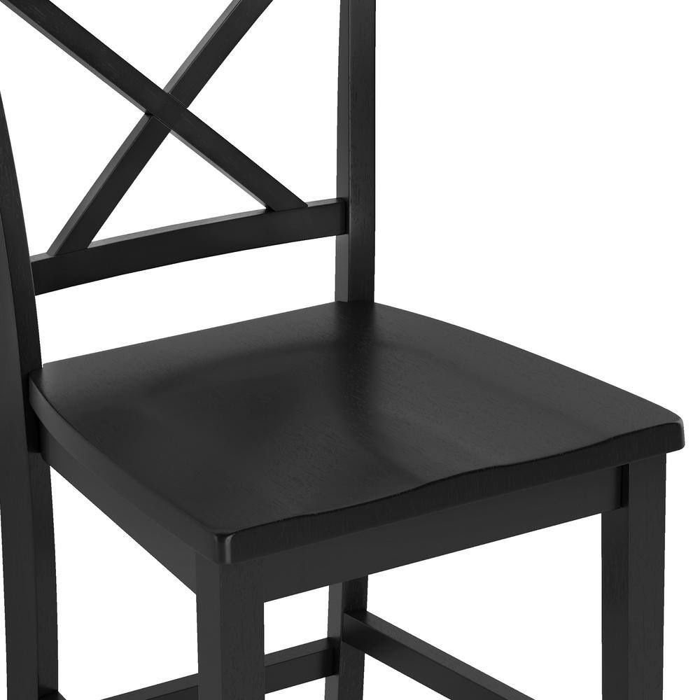 Ionia 24 in. Light Walnut Wood Counter Height Bar Stool (Set of 4)