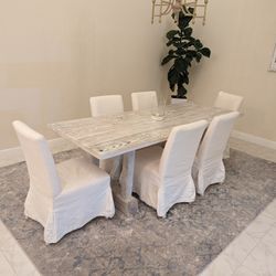 Solid Wood  Dining Table With Chairs 