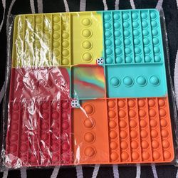 Big Size Push Pop on Game Fidget Toy, Large Rainbow Square Chess Board Bubble Popper Fidget Sensory Toys for Parent-Child Time,12.6X11 inch Jumbo huge