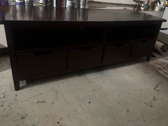 Solid Wood Entertainment and Storage Shelf