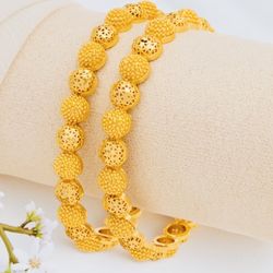 2-Piece Dubai Women’s Tribal Fashion Bracelets – Elegant Wedding & Daily Wear