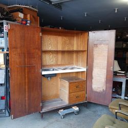 Antique OAK Cabinet/Bar Project