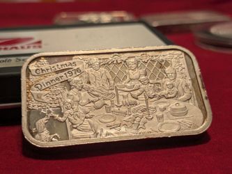 1976 Christmas Dinner 2ozs. silver .999 ~ EJ. ALEO & CO.