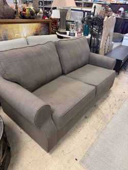 Gray Fabric Three-Seat Sofa