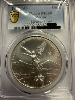 1999 Mexico Silver Libertad 1 oz PCGS MS68