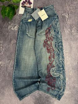 Y2K Rock Embroidered Baggy Jeans