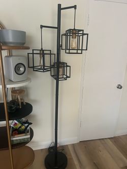 Kelsey Dual 3- Light Black Floor Lamp