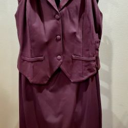 Fashion Nova Brown Skirt and Vest Set Size 1X 