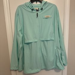 Magellan Fish Gear Women's 2X Jacket Windbreaker Mint Green Zip Up W/ Hood.