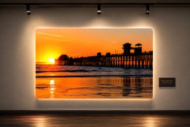 36” x 24” Gallery Metal Wall Art – Oceanside Pier