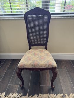 Set of 6 Vintage Solid Wood Dining Chairs