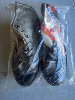 Custom Painted Canvas High-Top Sneakers