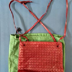 Vintage BOTTEGA VENETA - Intrecciato leather crossbody bag - Red