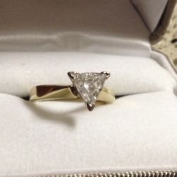 1 Carat Trillion Cut Diamond Engagement Ring 