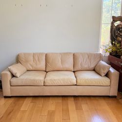 Landon Cole 3-Seat Genuine Leather Sofa (Sand/Beige)