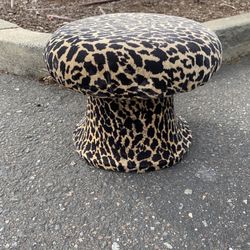 Vintage MCM Cheetah Print Mushroom Stool- So Cool!