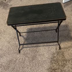 Black Metal Folding End Table