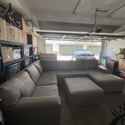 Sectional Sofa with Chase Lounge and Ottoman