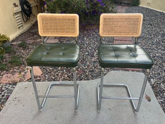 Zesthouse Natural Rattan Counter Stools Set of 2, 26" Modern Boho Barstools